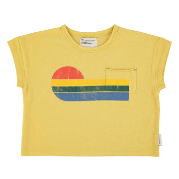 T-shirt - geel met multicolorprint